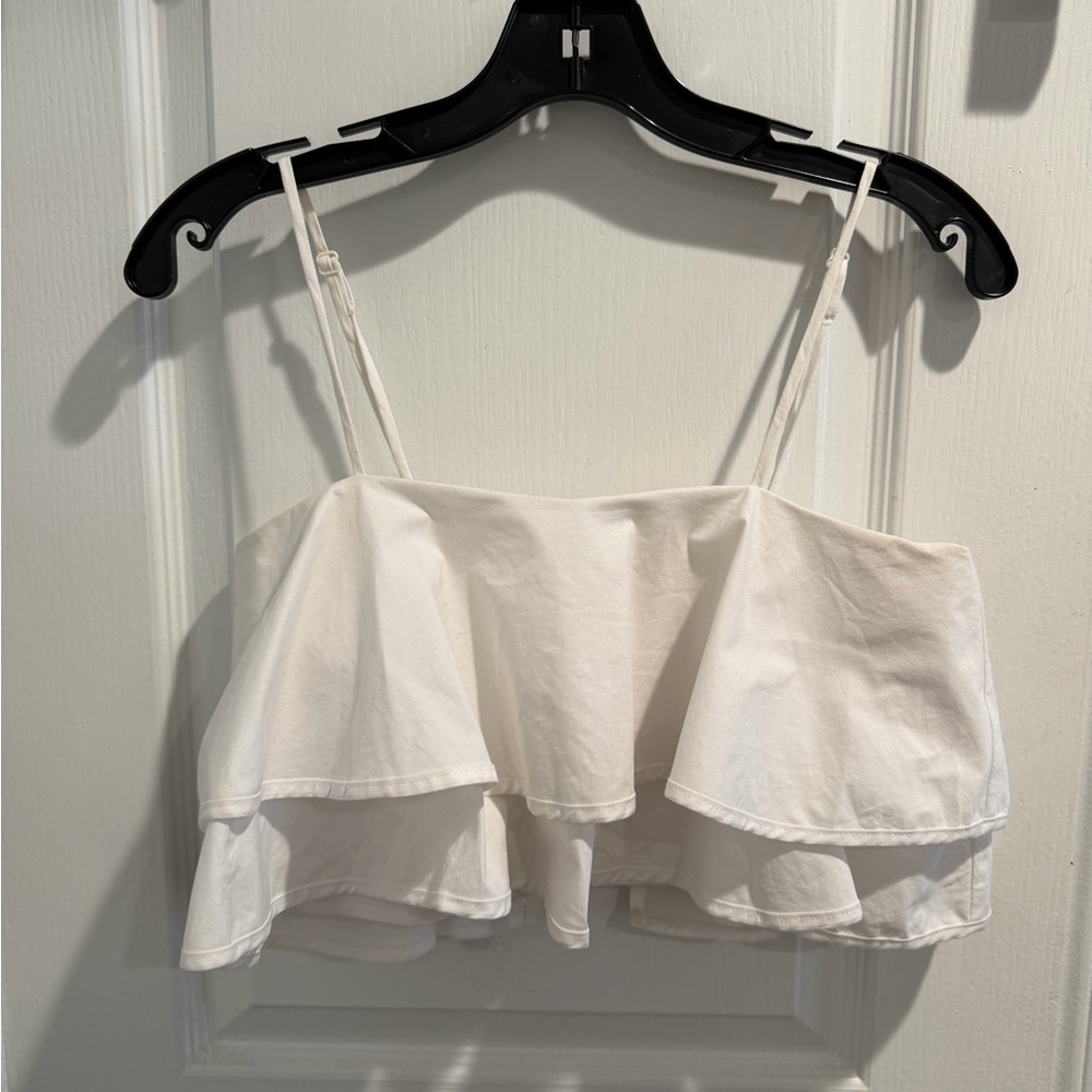 Gianni Bini White Layered Crop Top